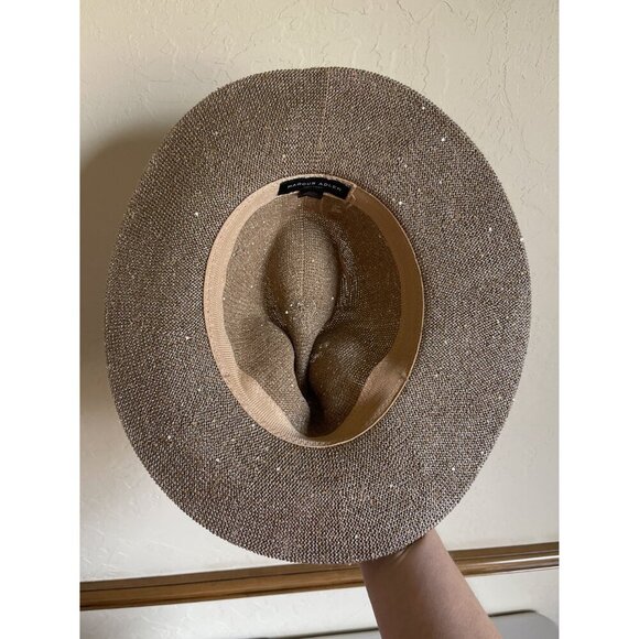 Marcus Adler Gold Sparkle Fedora Hat One Size Polyester - Picture 7 of 7